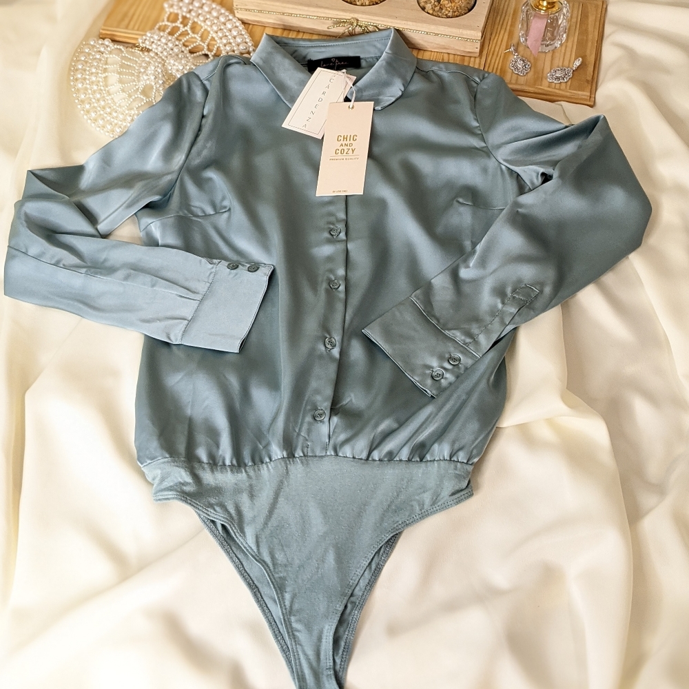 Satin Long Sleeve Bodysuit